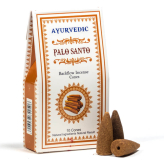 Encens en cône - Palo Santo 10 cônes - Ayurvedic - Encens, Résines Traditionnelles & Fumigation - 1-Kegelräucherstäbchen – Palo Santo, 10 Kegel – Ayurveda