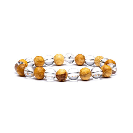Bracelet Cristal de Roche et Palo Santo - 8 mm - Lithothérapie - Lithothérapie - Pierres de Santé - Bijoux - 1 Bracelet Cristal de Roche et Palo Santo - 8 mm - Lithothérapie - Lithothérapie - Pierres de Santé - Bijoux - 1
