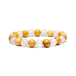Bracelet Quartz rose et Palo Santo - 8 mm - Lithothérapie - Lithothérapie - Pierres de Santé - Bijoux - 1