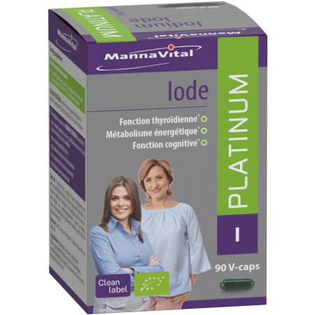 Jod Platin BIO 90 pflanzliche Kapseln - Mannavital - Mineralstoffe - 1
