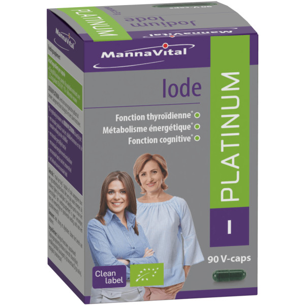 Iode Platinum BIO 90 gélules végétales - Mannavital - Minéraux - 1