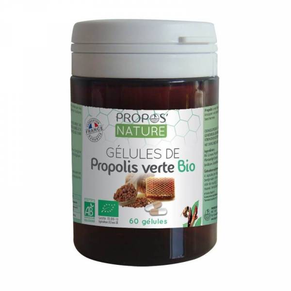 Propolis Verte Bio 60 gélules - Propos' Nature - Produits de la Ruche - 1