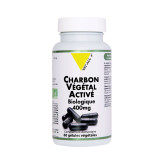 Charbon végétal activé BIO 400mg - 60 gélules - Vitall+ - Charbon végétal activé & levures - 1