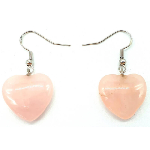 Boucles d'oreilles Coeur Quartz Rose - 4 cm - Lithothérapie - 1 - Herboristerie du Valmont Boucles d'oreilles Coeur Quartz Rose - 4 cm - Lithothérapie - 1 - Herboristerie du Valmont