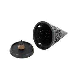 Schwarzer Steindiffusor – Icon-Modell – Aromandise – Räucherwerk, traditionelle Harze & Begasung – 4