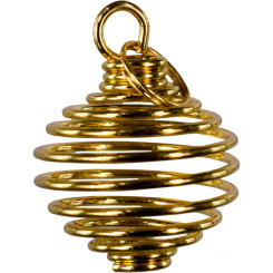 Cage à pierre pendentif 2 cm couleur dorée - Lithothérapie - Pierres de Santé - Bijoux - 1