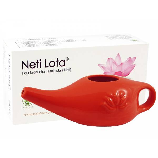 Lota (Jala Neti) en porcelaine 250 ml - Rouge piment - 1 - Herboristerie du Valmont