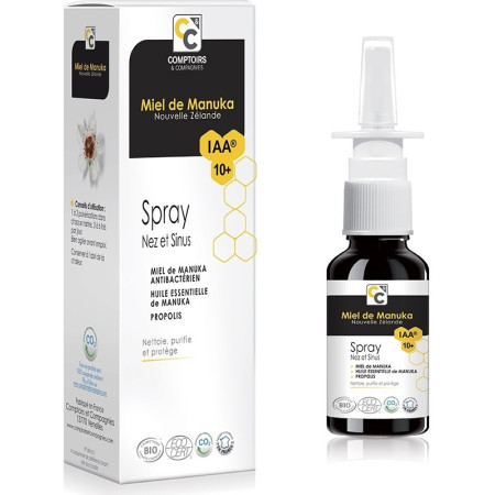 Spray nez et sinus Bio Miel de Manuka IAA 10+  15 ml - Comptoirs et Compagnies  - Miel de Manuka - 1