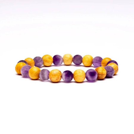 Bracelet Améthyste et Palo Santo - 8 mm - Lithothérapie - Lithothérapie - Pierres de Santé - Bijoux - 1 Bracelet Améthyste et Palo Santo - 8 mm - Lithothérapie - Lithothérapie - Pierres de Santé - Bijoux - 1