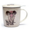 Tisanière Eléphant en porcelaine avec filtre - <p>Tasse à thé avec couvercle et infuseur en acier inoxydable.</p> - 1-Tisanière Eléphant en porcelaine avec filtre