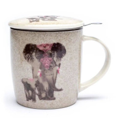Tisanière Eléphant en porcelaine avec filtre - Accessoires autour des tisanes et du thé - 1