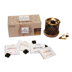 Set d'encens en briques avec diffuseur - Conscience spirituelle - Benjoin - Copal - Myrrhe - Aromafume - Encens, Résines Traditi