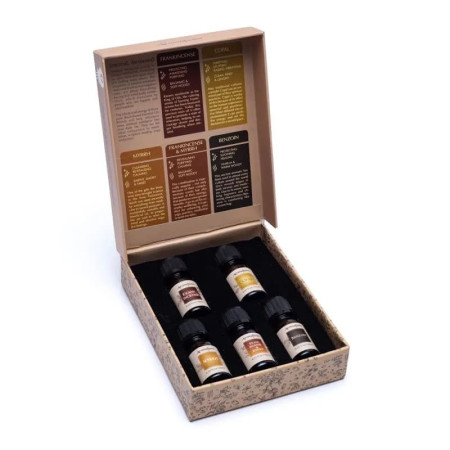 Set mélanges d'Huiles Essentielles d'Encens à diffuser - 5 x 10 ml - Aromafume - Encens, Résines Traditionnelles & Fumigation - 