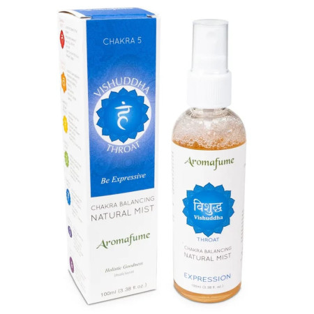 Parfum d'ambiance - Chakra de la gorge (5) Vishuddha - Throat Chakra - Spray 100ml - Aromafume - Encens, Résines Traditionnelle Parfum d'ambiance - Chakra de la gorge (5) Vishuddha - Throat Chakra - Spray 100ml - Aromafume - Encens, Résines Traditionnelle