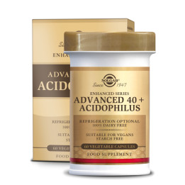 Advanced 40+ Acidophilus (probiotiques, sans dérivés laitiers) 60 gélules végétales - Solgar - Probiotiques - 1