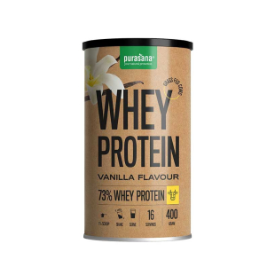 Whey Protéine vanille Bio 400 gr - Purasana - <p>Concentré à 80 % de petit-lait bio - Protéines qui sont assimilées très rapidem Whey Protéine vanille Bio 400 gr - Purasana - <p>Concentré à 80 % de petit-lait bio - Protéines qui sont assimilées très rapidem