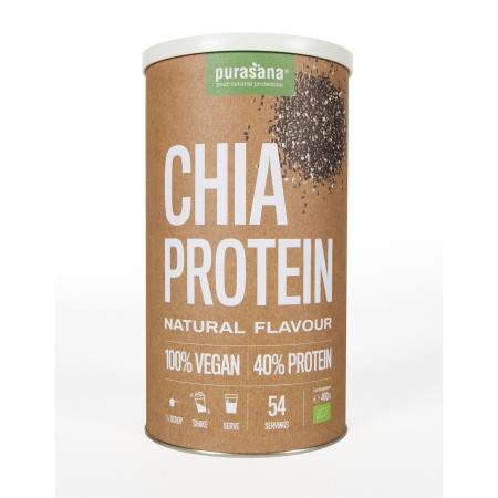 Vegan protein Chia 40 % - Naturel 400 gr - Purasana - SuperFood - Superaliments - Raw Food - 1 Vegan protein Chia 40 % - Naturel 400 gr - Purasana - SuperFood - Superaliments - Raw Food - 1