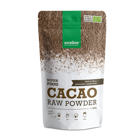 Cacao cru en poudre BIO (Cacao Raw powder Super Food) 200 g - Purasana - SuperFood - Superaliments - Raw Food - 1