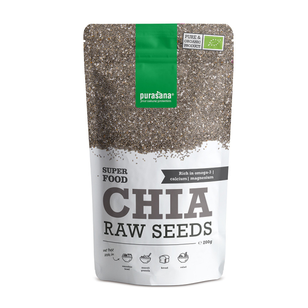 Chia Samen BIO 200g (Chia Rohsamen Superfood) - Purasana - SuperFood - Superfoods - Rohkost - 1