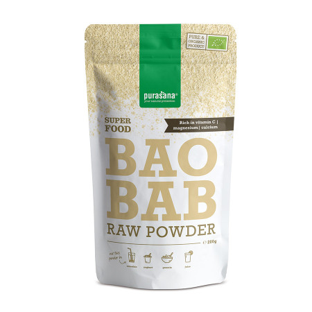 Baobab poudre Bio 200 g - Purasana - SuperFood - Superaliments - Raw Food - 1