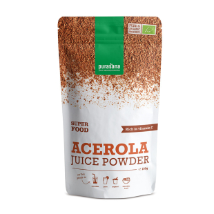 Acerola Powder Bio 100 gr - Purasana - <p>Poudre d'Acerola - Système immunitaire - Vitamine C.</p> - 1 Acerola Powder Bio 100 gr - Purasana - <p>Poudre d'Acerola - Système immunitaire - Vitamine C.</p> - 1