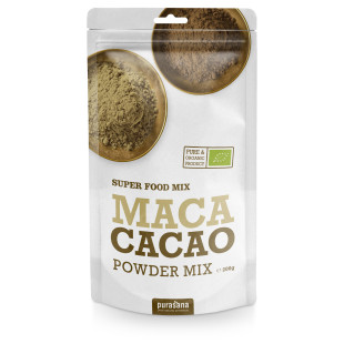 Maca-Cacao-Lucuma Bio poudre 200 g - Purasana - <p><span>La maca soutient les performances physiques et intellectuelles, constit
