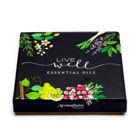 Coffret d'huiles essentielles à diffuser - 8 x 10 ml - Live Well- Aromafume - Encens, Résines Traditionnelles & Fumigation - 1 Coffret d'huiles essentielles à diffuser - 8 x 10 ml - Live Well- Aromafume - Encens, Résines Traditionnelles & Fumigation - 1