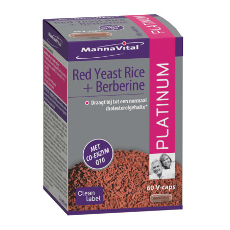 Levure de riz rouge + Berberine 60 capsules Platinum - Mannavital - Complément alimentaire - 1