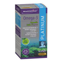 Omega-3 Platinum DHA et EPA - Huile d'algues - 60 Softgel - Mannavita - Complément alimentaire - 1