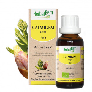 Calmigem - Anti Stress - 50 ml Bio - Herbalgem - GC03 - <p>Synergie bourgeons et huiles essentielles - Contribue à combattre le 