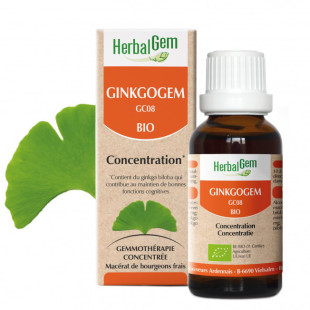 Ginkgogem - Circulation - 50 ml Bio - Herbalgem - GC08 - <p>Ginkgo biloba complexe - Concentration.</p>
<p><a href="/s/449/ginkg