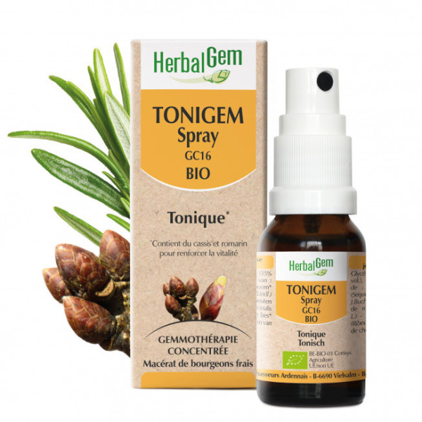 Tonigem - Tonus et vitalité -  Spray 15 ml Bio - Herbalgem - GC16 - Gemmothérapie - 2
