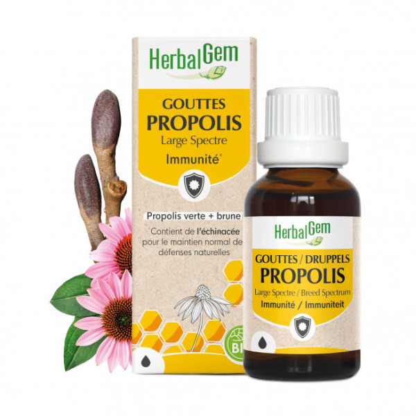 Propolis large spectre Gorge en gouttes 15 ml BIO - Herbalgem - Propolis - 1