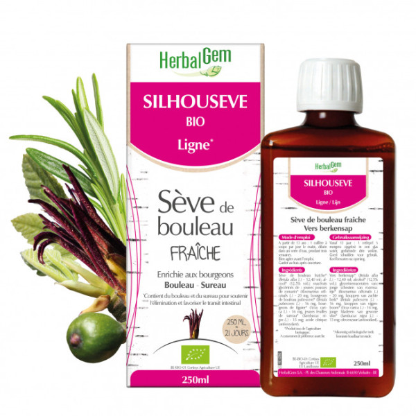 Silhousève - Minceur et cellulite - 250 ml Bio - Herbalgem - Sève de Bouleau & Draineurs + - 1