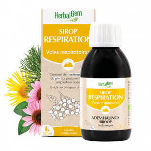 Sirop pour la respiration Bio 250 ml - Herbalgem - <p><span>Synergie de sirop de plantes et d'extrait de bourgeons - Voies respi