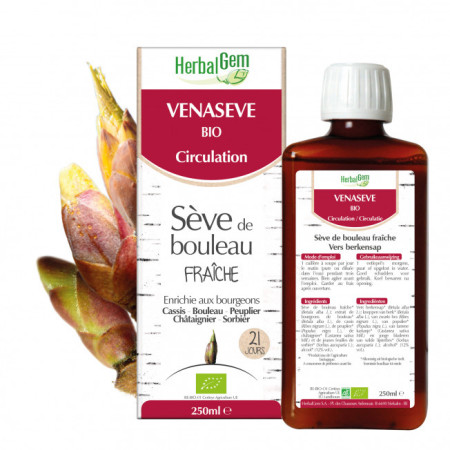 Venasève 250 ml Bio - Herbalgem - Sève de bouleau et aubier de tilleul - 1 Venasève 250 ml Bio - Herbalgem - Sève de bouleau et aubier de tilleul - 1