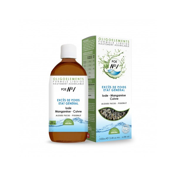 Algues oligoéléments (POE N°1) 100 ml - Bioligophyt - Oligoéléments - 1