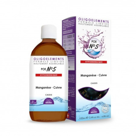 Cassis oligoéléments (POE N°5) 100 ml - Bioligophyt - Oligoéléments - 1