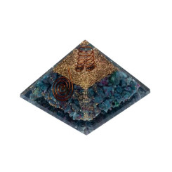 Orgonite Pyramide Rubis et Kyanite - 7x7x6cm - Lithothérapie - Lithothérapie - Pierres de Santé - Bijoux - 4