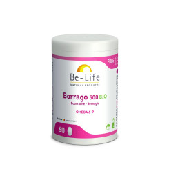 Bourrache 500 mg (Borrago 500)  60 gélules  Bio - Be-Life - Acides Gras essentiels (Omega) - 1