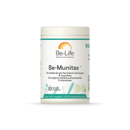 be-Munitas + (ferments lactiques) 30 gélules - Be-life - Probiotiques - Prébiotiques - Entretien du colon - 1