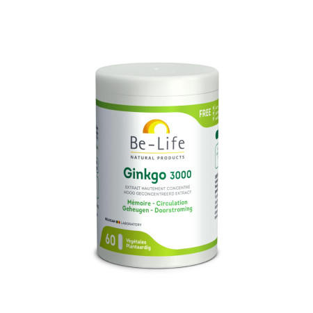 Ginkgo 3000 extrait 60 gélules - Be-Life - Toute la gamme Be-Life - 1