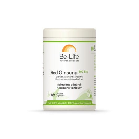 Red Ginseng extrait sec 500 Bio 45 gélules - Be-Life - Gélules de plantes - 1