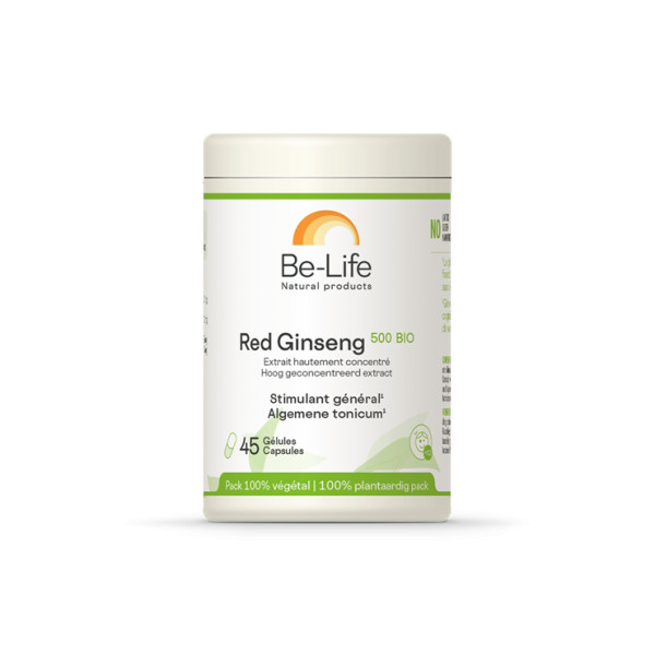Red Ginseng extrait sec 500 Bio 45 gélules - Be-Life - Gélules de plantes - 1