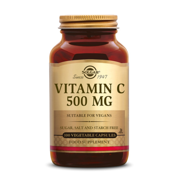 Vitamine C 500mg flacon de 100  gélules végétales - Solgar - Vitamine C, Acérola et Bioflavonoïdes - 1