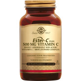 Vitamine C Ester Plus 500mg Flacon de 100 gélules végétales - Solgar - Vitamine C, Acérola et Bioflavonoïdes - 1-Vitamine C Ester Plus 500mg Flacon de 100 gélules végétales - Solgar