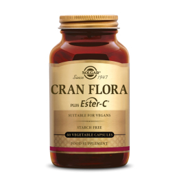 Cran Flora (Cranberry + Vitamine C + Probiotiques) 60 gélules végétales - Solgar - Complexes Multi-vitamines et  Minéraux - 1