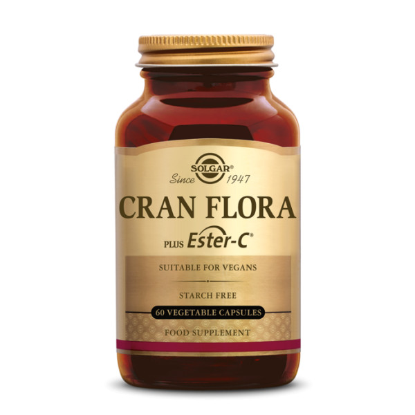Cran Flora (Cranberry + Vitamine C + Probiotiques) 60 gélules végétales - Solgar - Complexes Multi-vitamines et  Minéraux - 1