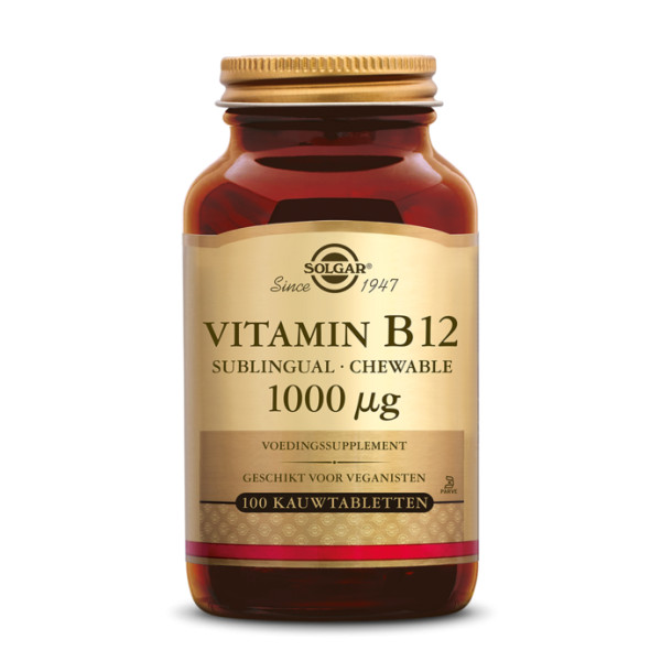 Vitamine B12 1000 µg 100 comprimés à croquer saveur cerise - Solgar - Vitamine B - 1