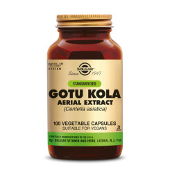 Centella Asiatica extrait Standardisé (gotu Kola Aerial Extract) 100 capusles végétales - Solgar - Gélules de plantes - 1